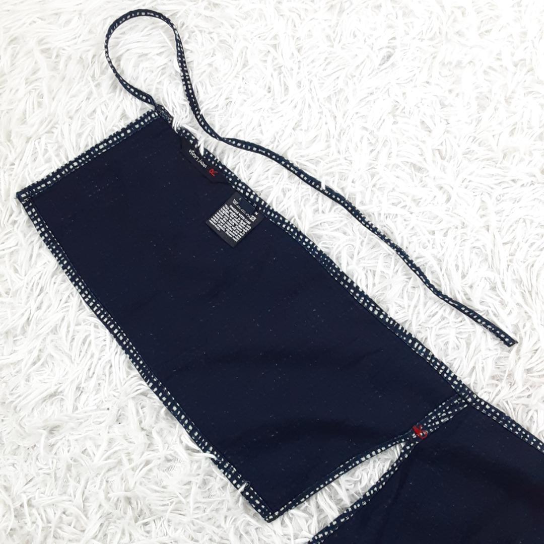 美品◎45rpm 45R 腰巻エプロン インディゴ 藍 総柄