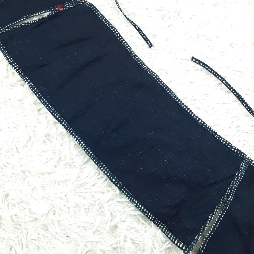 美品◎45rpm 45R 腰巻エプロン インディゴ 藍 総柄