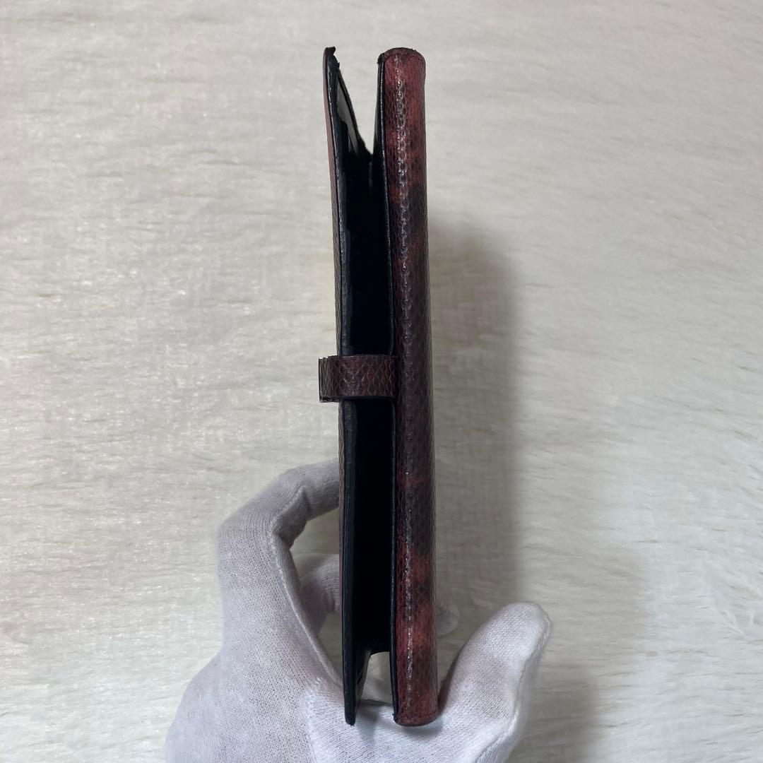 極上リザード　美品　GUCCI グッチ　ピンク　黒　バイカラー　長財布　二つ折り