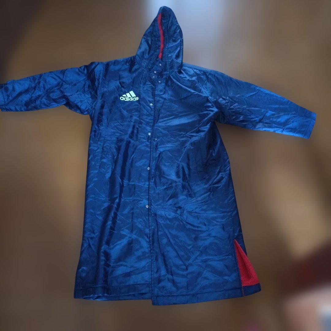 adidas フード付きベンチコート ネイビー - メルカリ