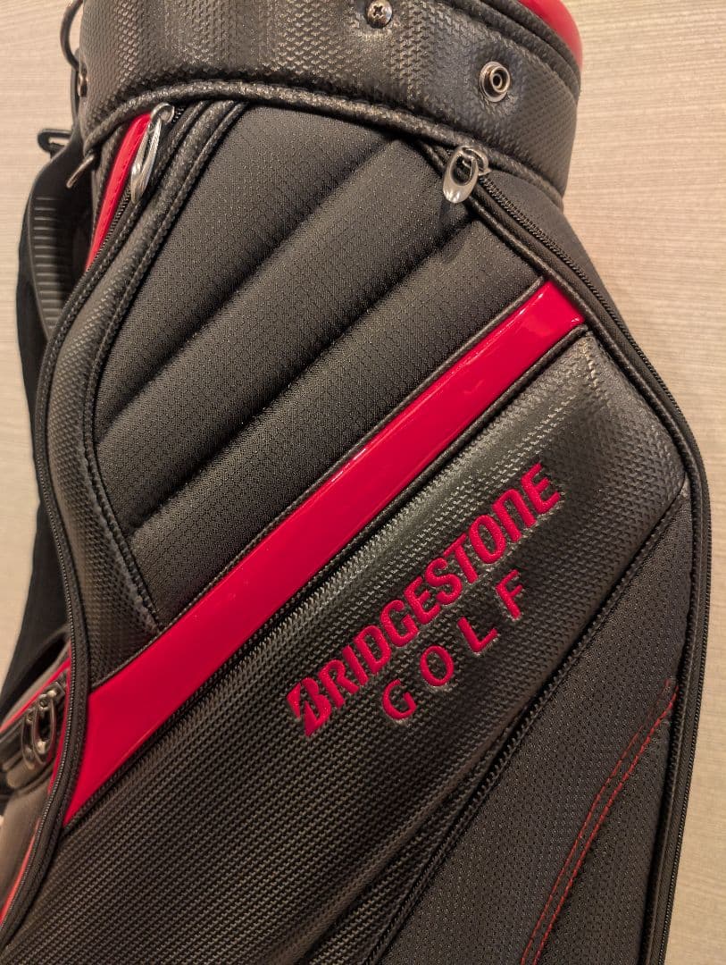 ブリヂストン キャディバッグ 軽量ベーシックモデル （黒/赤）