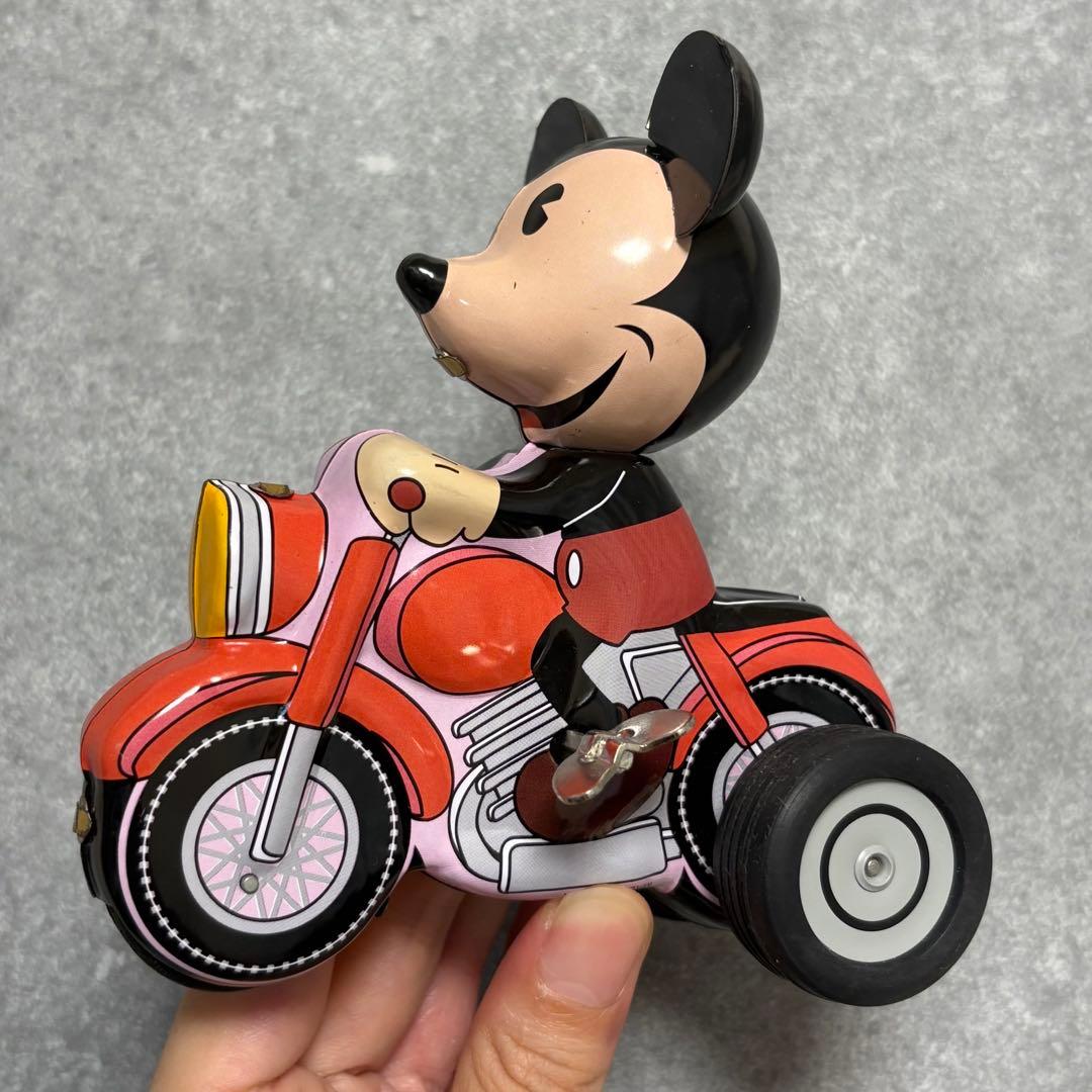 ディズニー ミッキーマウス ブリキ玩具 おもちゃ バイク 昭和レトロ