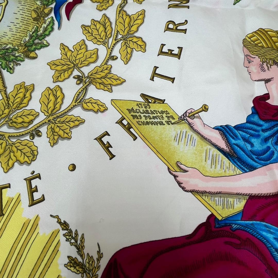 エルメス カレ90 フランス革命記念 スカーフ 1789シルク ピンク　タグあり