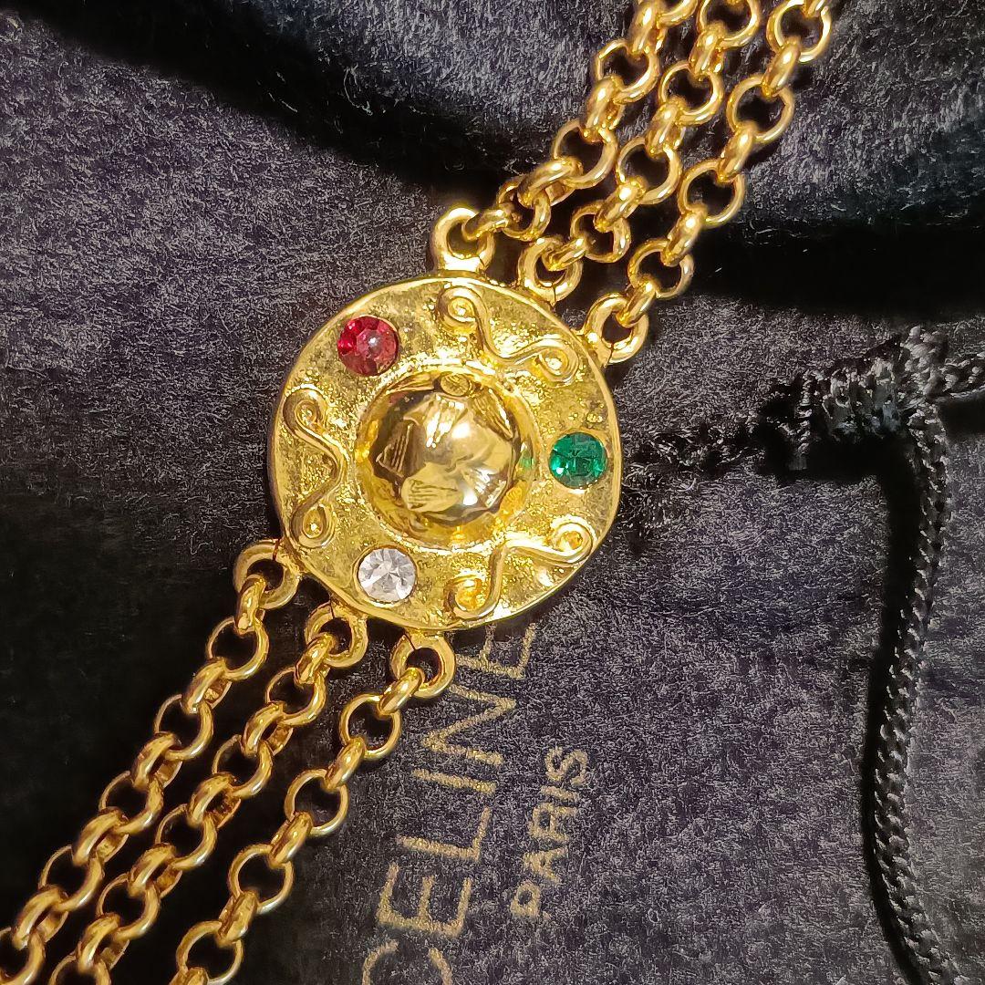 セリーヌ　ブレスレット　ゴールド　ボール　スター　巾着付き