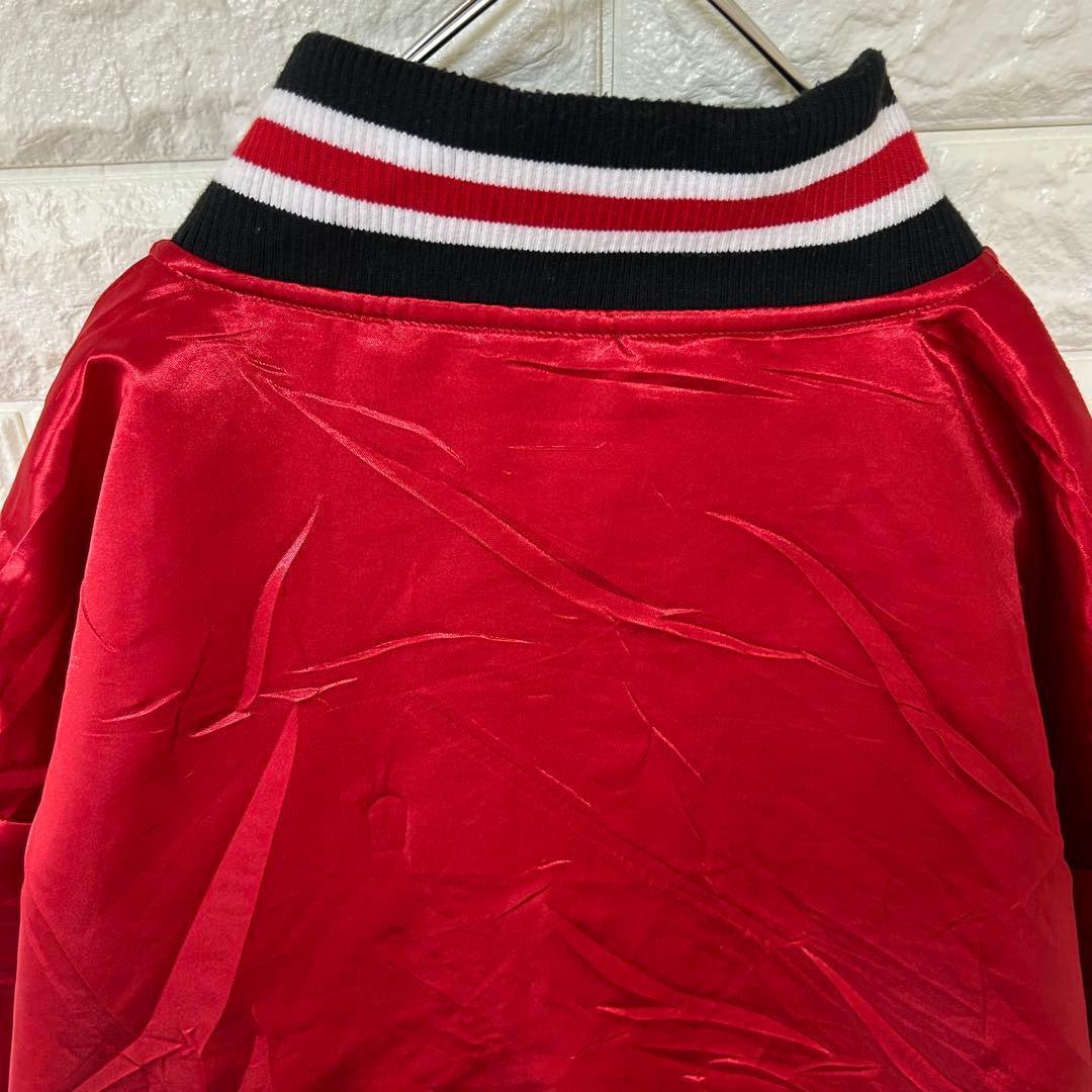 【ミッチェルアンドネス　シカゴブルズ】スタジャン【メンズ2XL】レッド H2