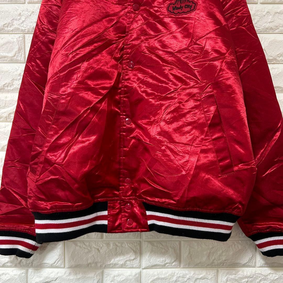 【ミッチェルアンドネス　シカゴブルズ】スタジャン【メンズ2XL】レッド H2