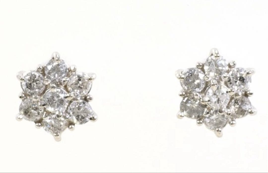 PT900 プラチナ ピアス ダイヤ 0.50 ×2 総重量約2.5g