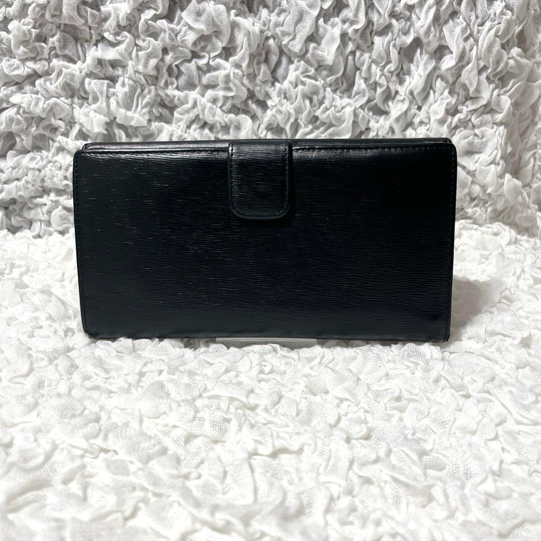 PRADA ブラック 長財布 エピレザー　フラップ　レザー　二つ折り　ゴールド