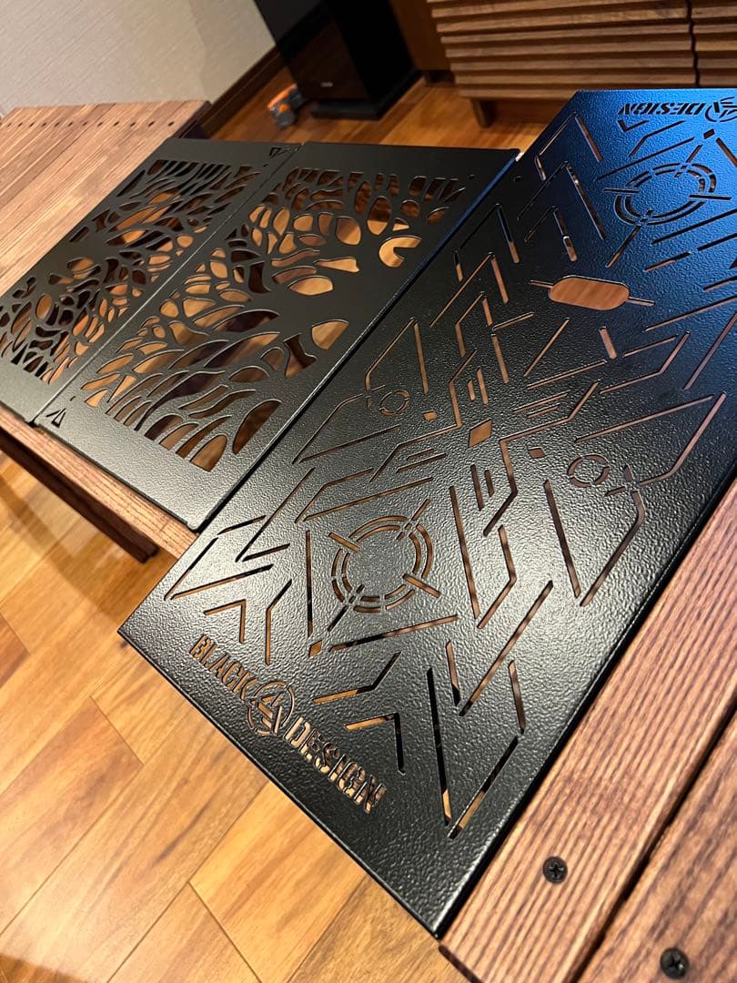 BLACK DESIGN 方舟テーブル+アイアンプレート　アウトドアテーブル