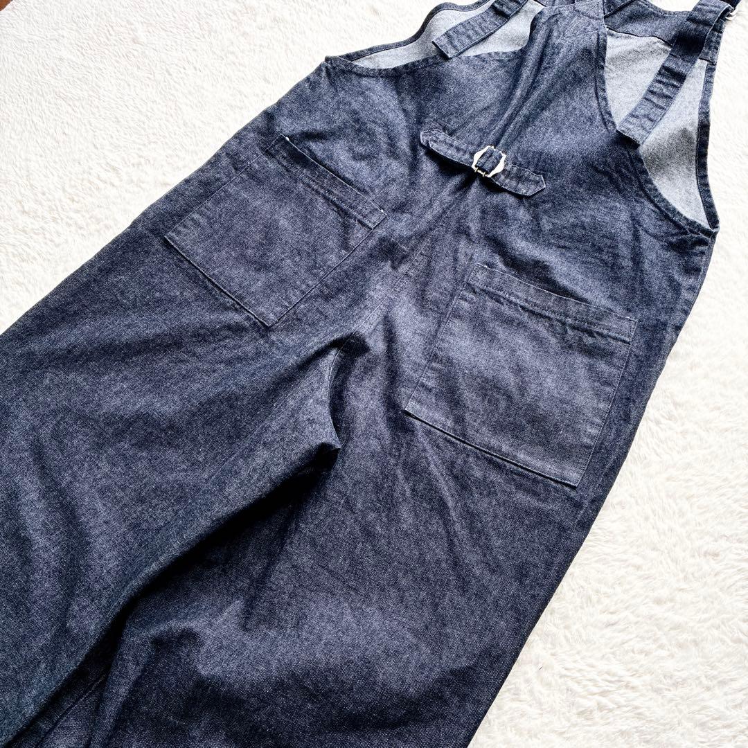 かぐれ インディゴ デニムサロペット オールインワン パンツ ワイド　綿