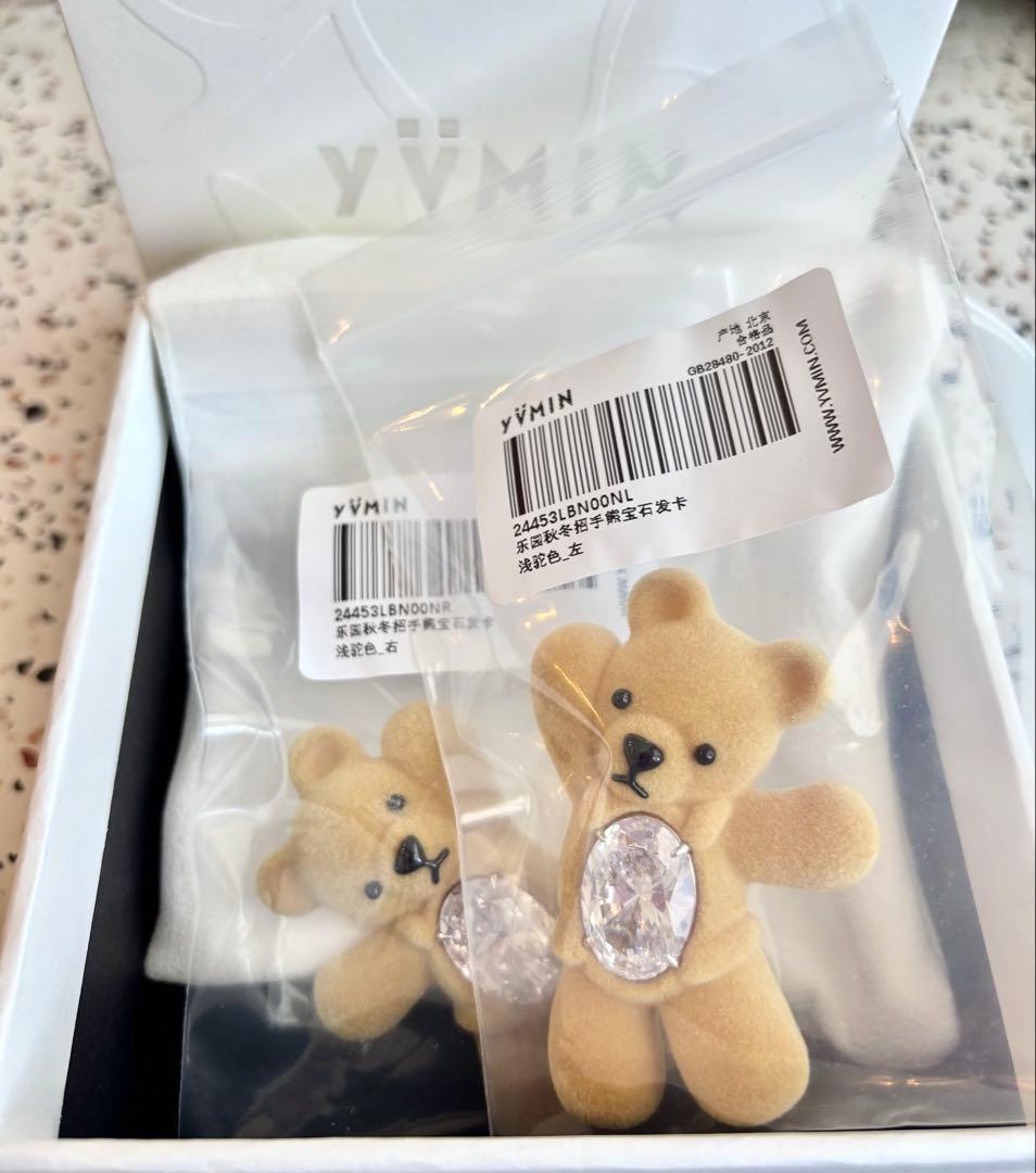 chloe❤️ yvmin クマ ヘアピン ヘアクリップ セット ペア