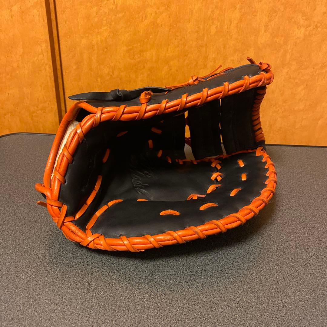 ミズノ清原モデルSTEER SOFT ファーストミット軟式グローブ 黒/オレンジ