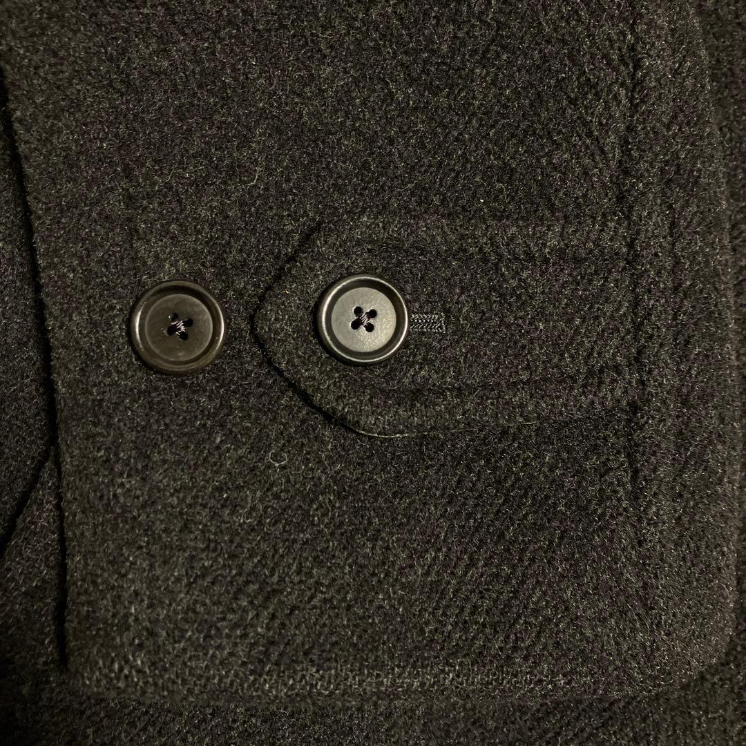 MOORBROOK製生地トゥモローランドバルマカーンコートチャコールグレー46
