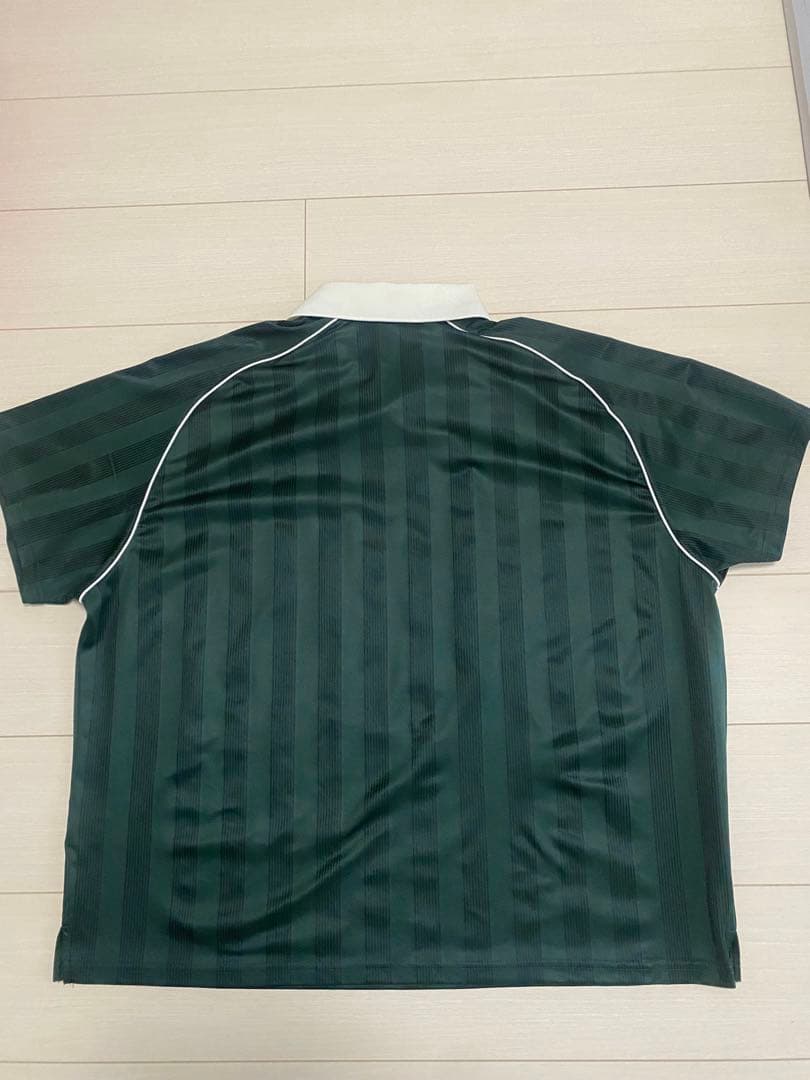 Kith ダークグリーン ストライプ サッカーシャツ L