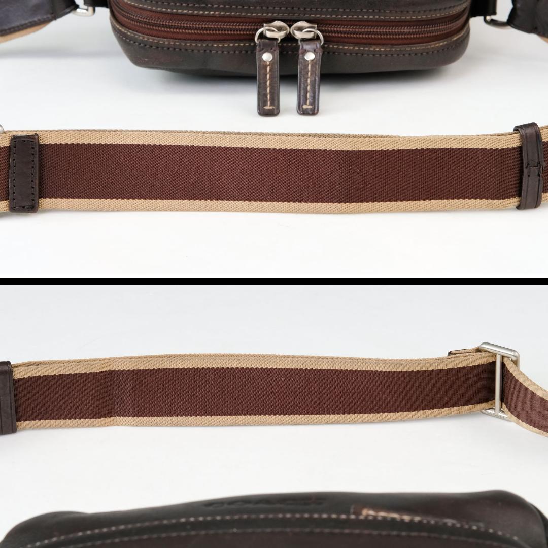COACH ショルダーバッグ レザー クロスボディ 斜め掛け ヘリテージ 茶色