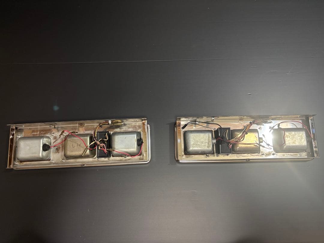 ☆3連 中間サイドウィンカー　丸棒巻き　左右セット　ステンレス　レトロ デコトラ