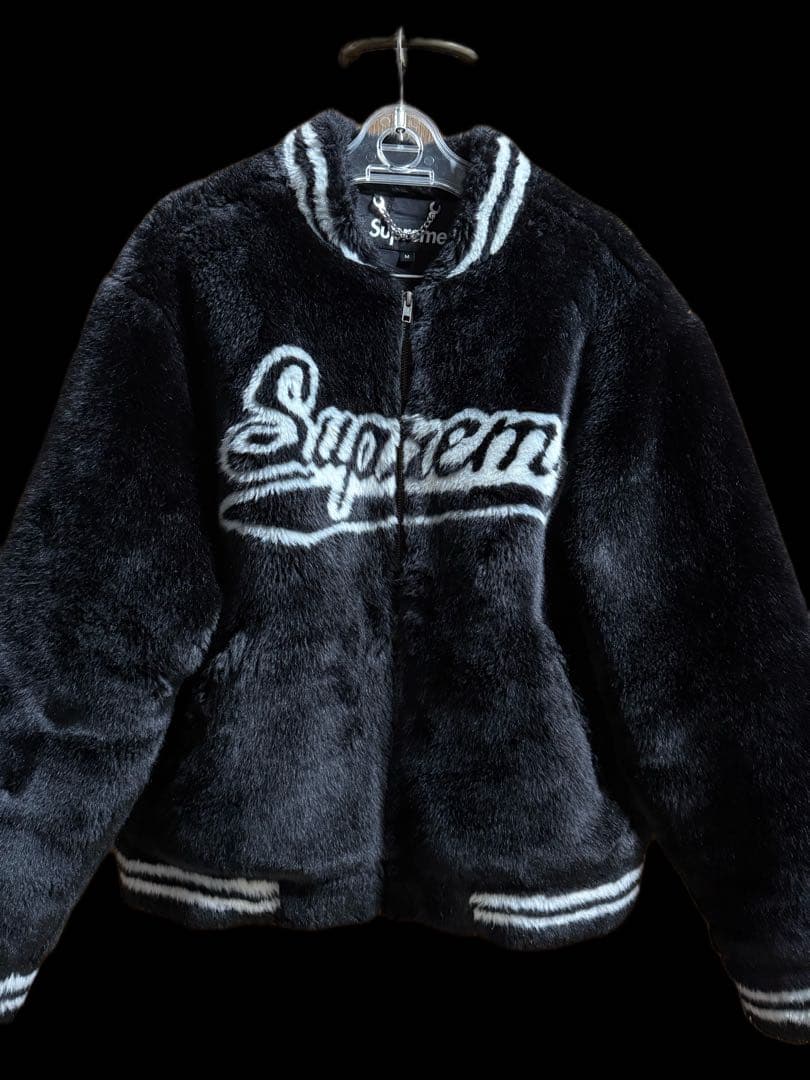 ジャケット・アウター Supreme Faux Fur Varsity Jacket \"Black\"