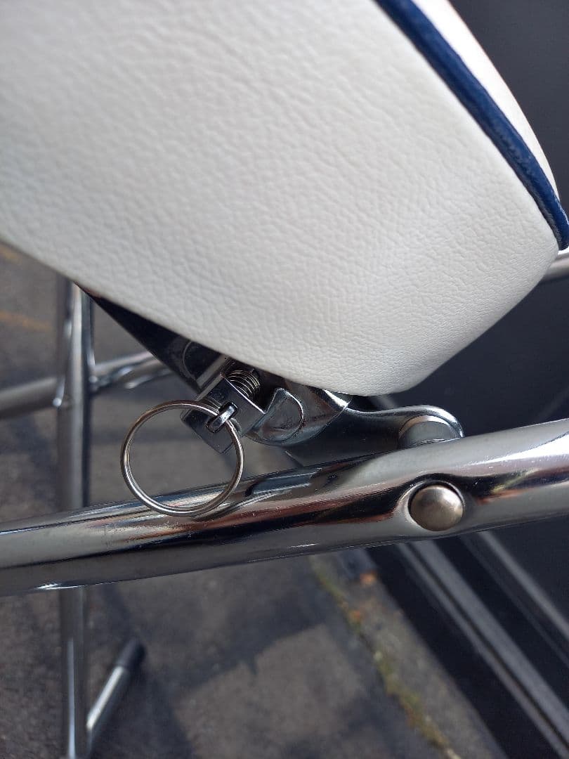 1980's　スペースエイジ　白×青　アメリカン　フォールディング　チェア　２脚