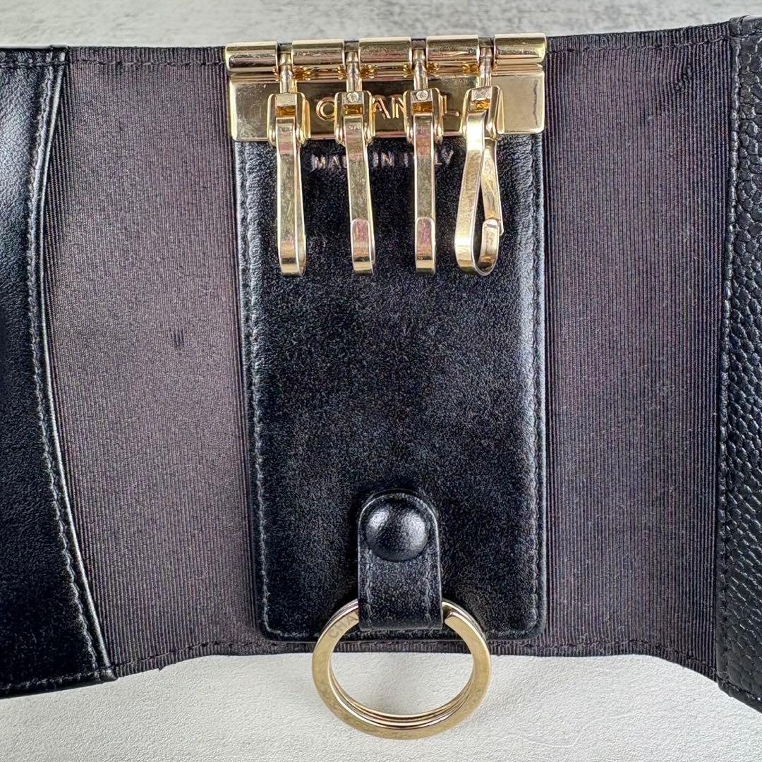 CHANEL キーリング　キーケース　マトラッセ　キャビアスキン　カードケース