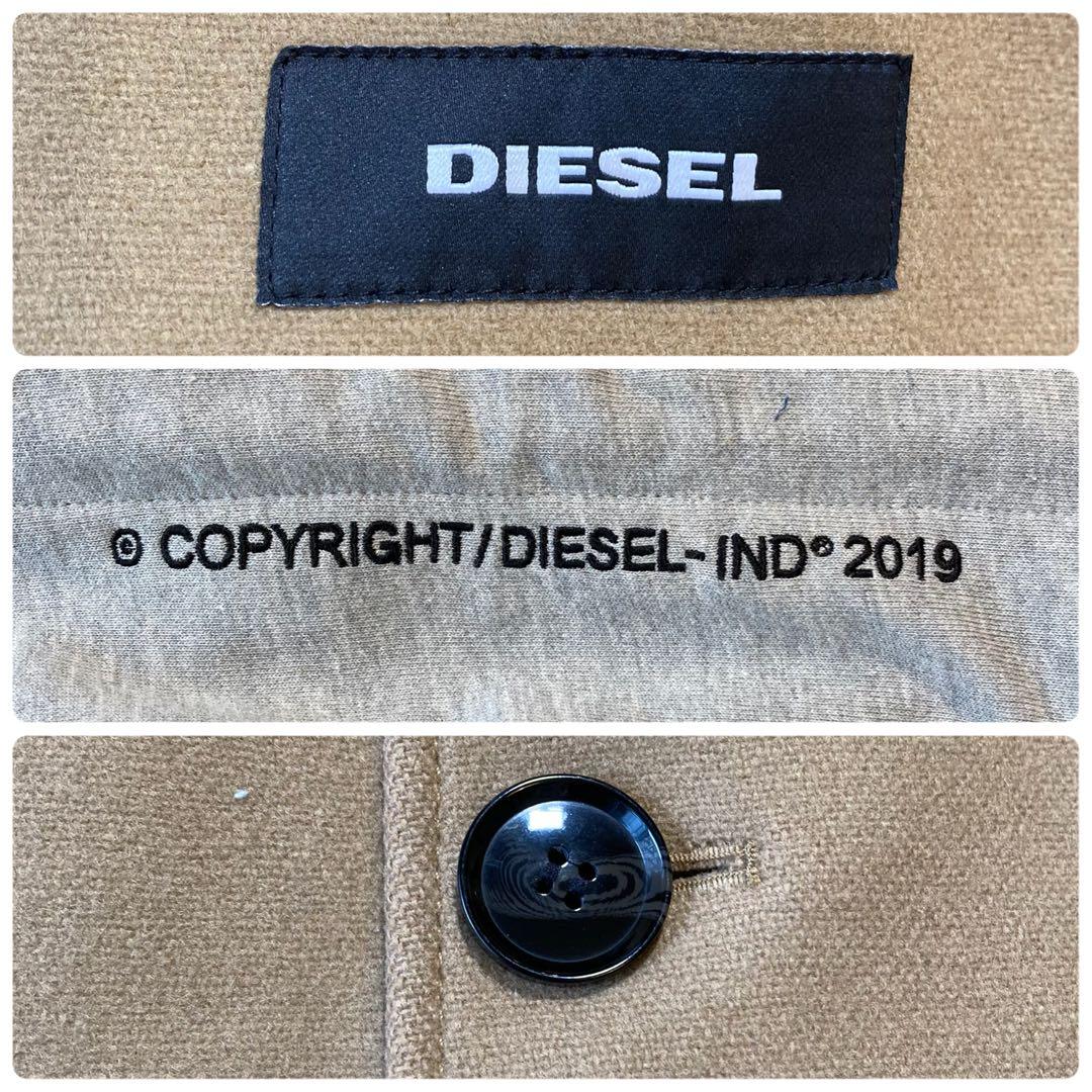 極美品 DIESEL ディーゼル フード付き チェスターコート キャメル L