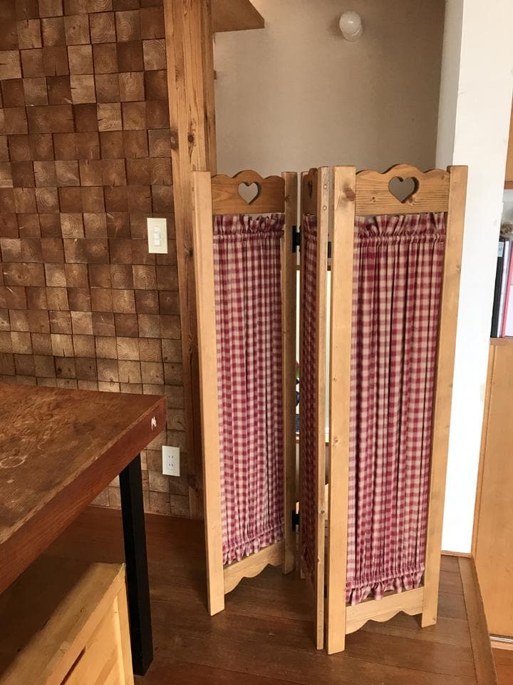 ※傷あり ウッド 木製 パーテーンション カントリー家具 ハート 仕切り 目隠し
