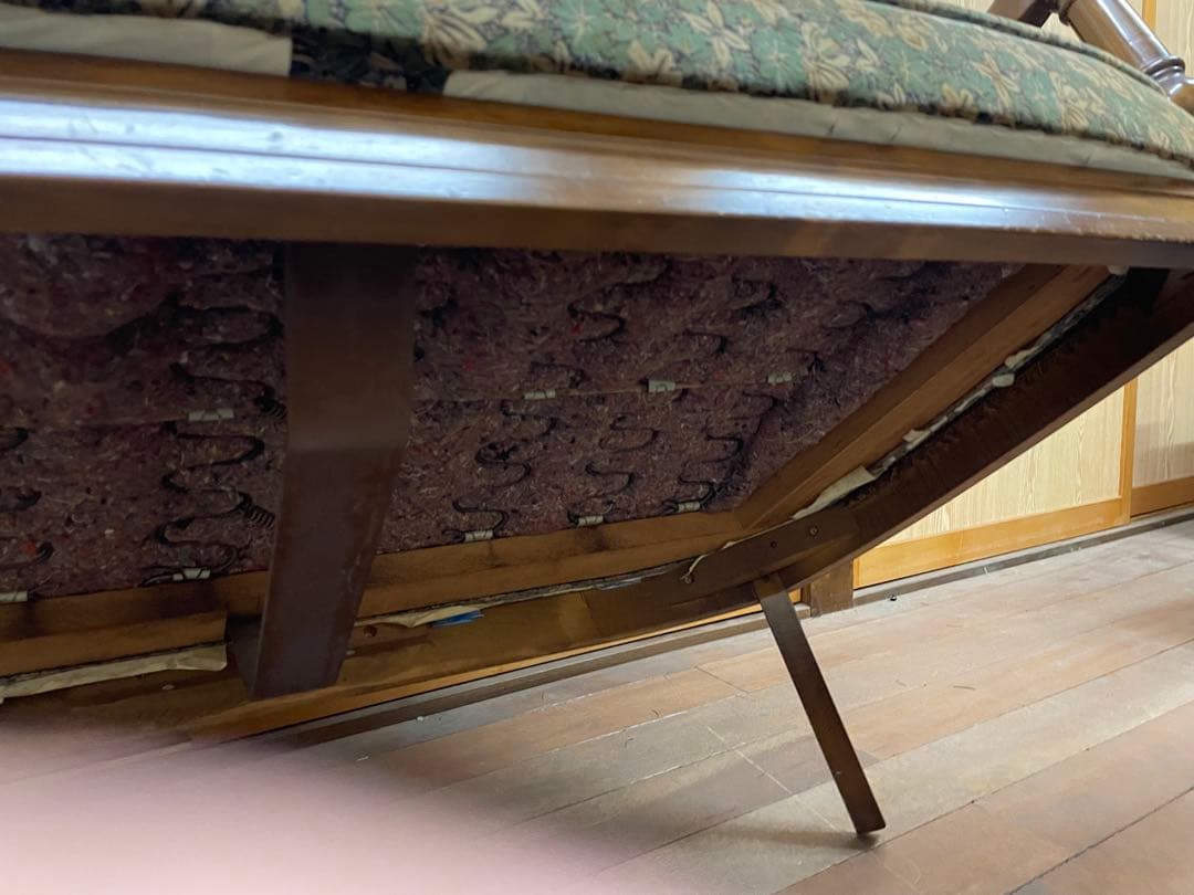 カリモク コロニアル 二人掛け ソファ ダブルソファ 古家具 昭和レトロ