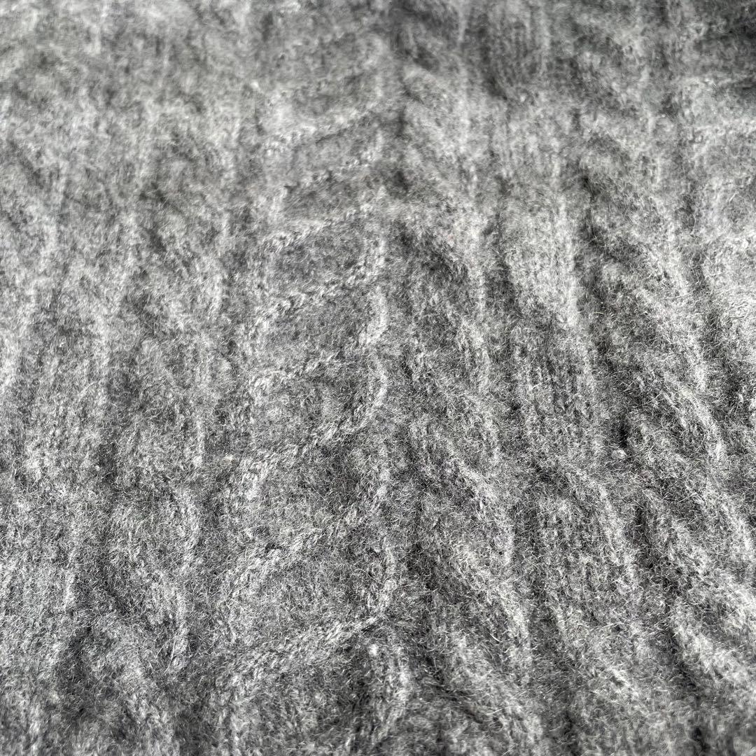 カシミヤ100% レリアン ポンチョ 11サイズ フリー グレー ケーブル