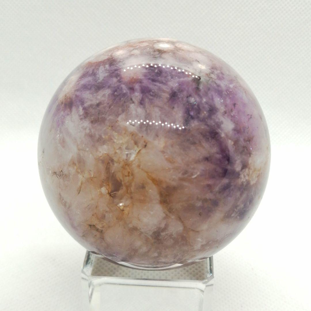 【新品】アメジストのキラキラ結晶の中に花が咲いている綺麗なピンアメ　12-17