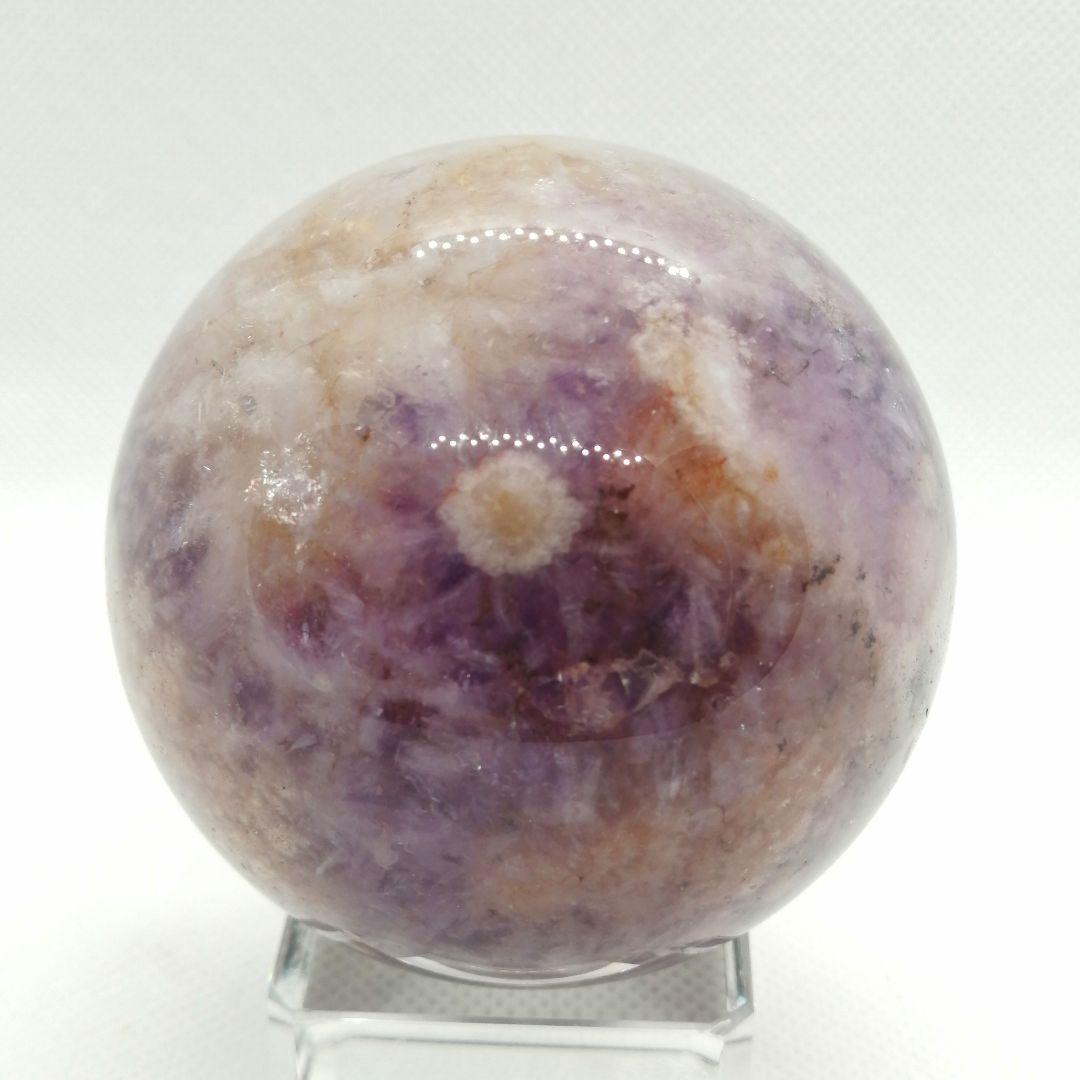 【新品】アメジストのキラキラ結晶の中に花が咲いている綺麗なピンアメ　12-17