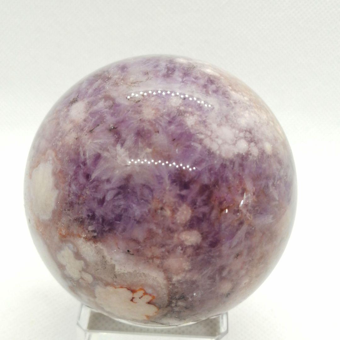 【新品】アメジストのキラキラ結晶の中に花が咲いている綺麗なピンアメ　12-17