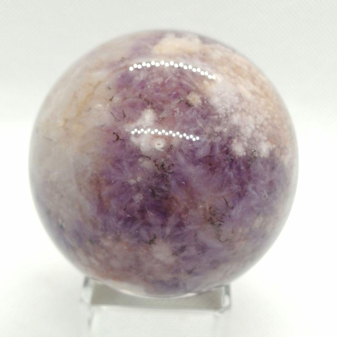 【新品】アメジストのキラキラ結晶の中に花が咲いている綺麗なピンアメ　12-17