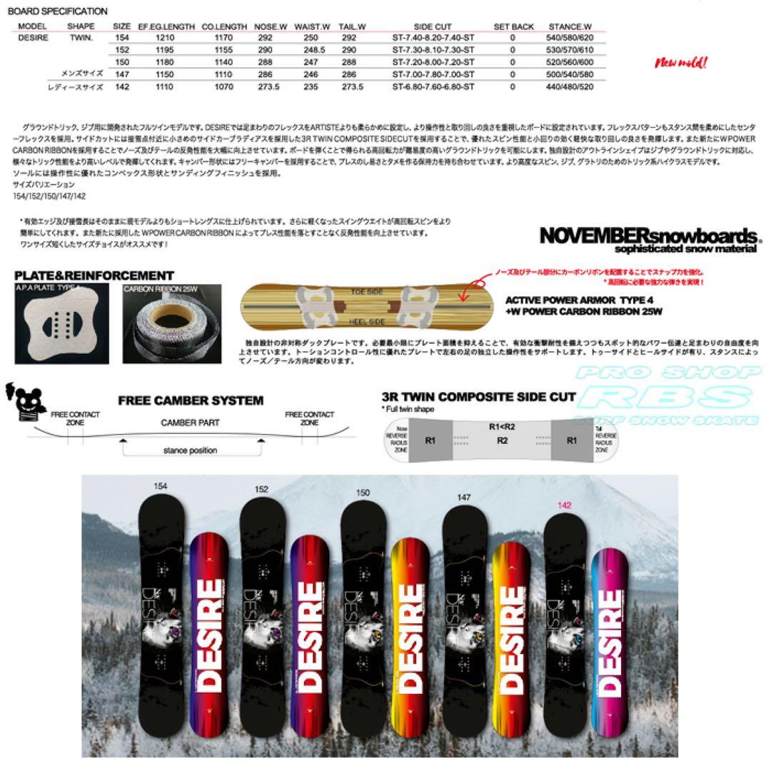 NOVEMBER DESIRE (デザイア)ノーベンバー　板　ビンディングセット