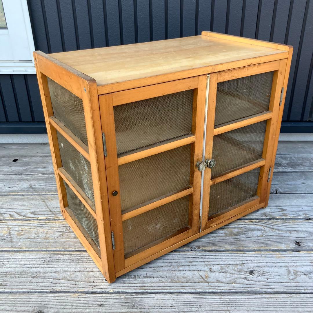 昭和レトロ 蝿帳食器棚 キッチン収納 収納棚 網戸棚 網棚 飾り棚 戸棚