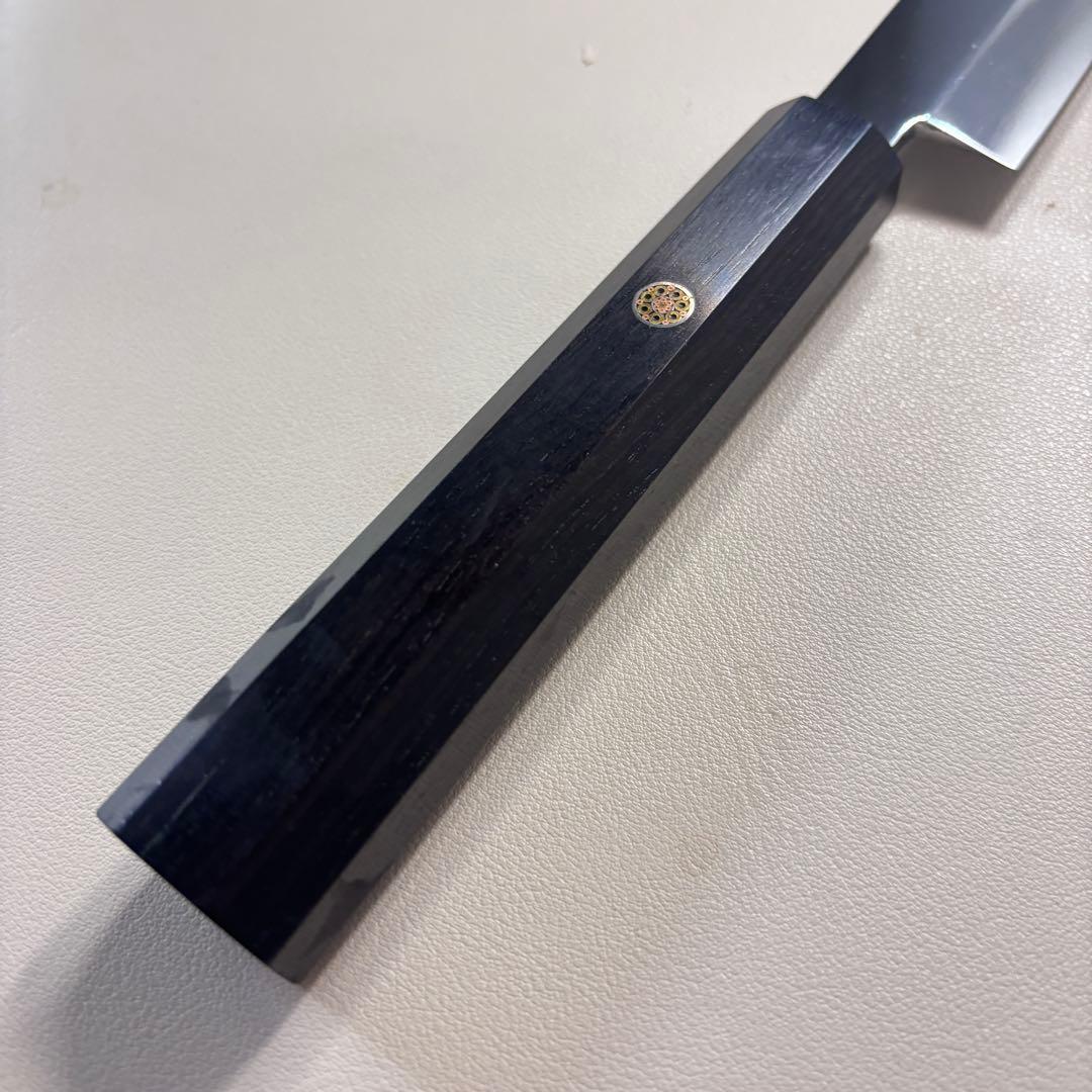 【特価限定】270mm 切付柳刃包丁 鏡面　黒檀八角柄 刺身包丁 「全鋼」'ᙁ