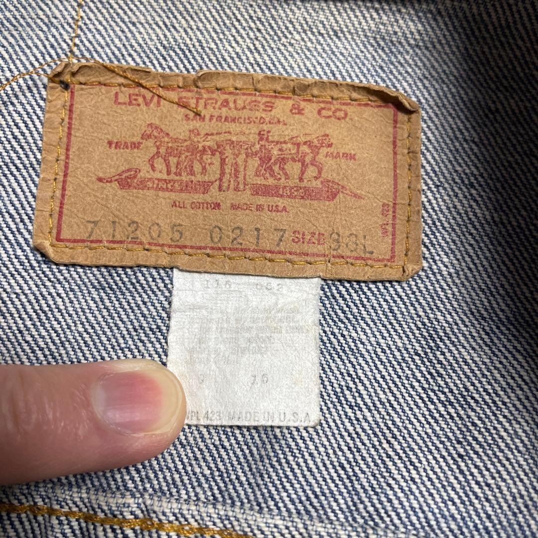 k*g様 70s Levi's 71205 38L ボタン裏522 スモールe
