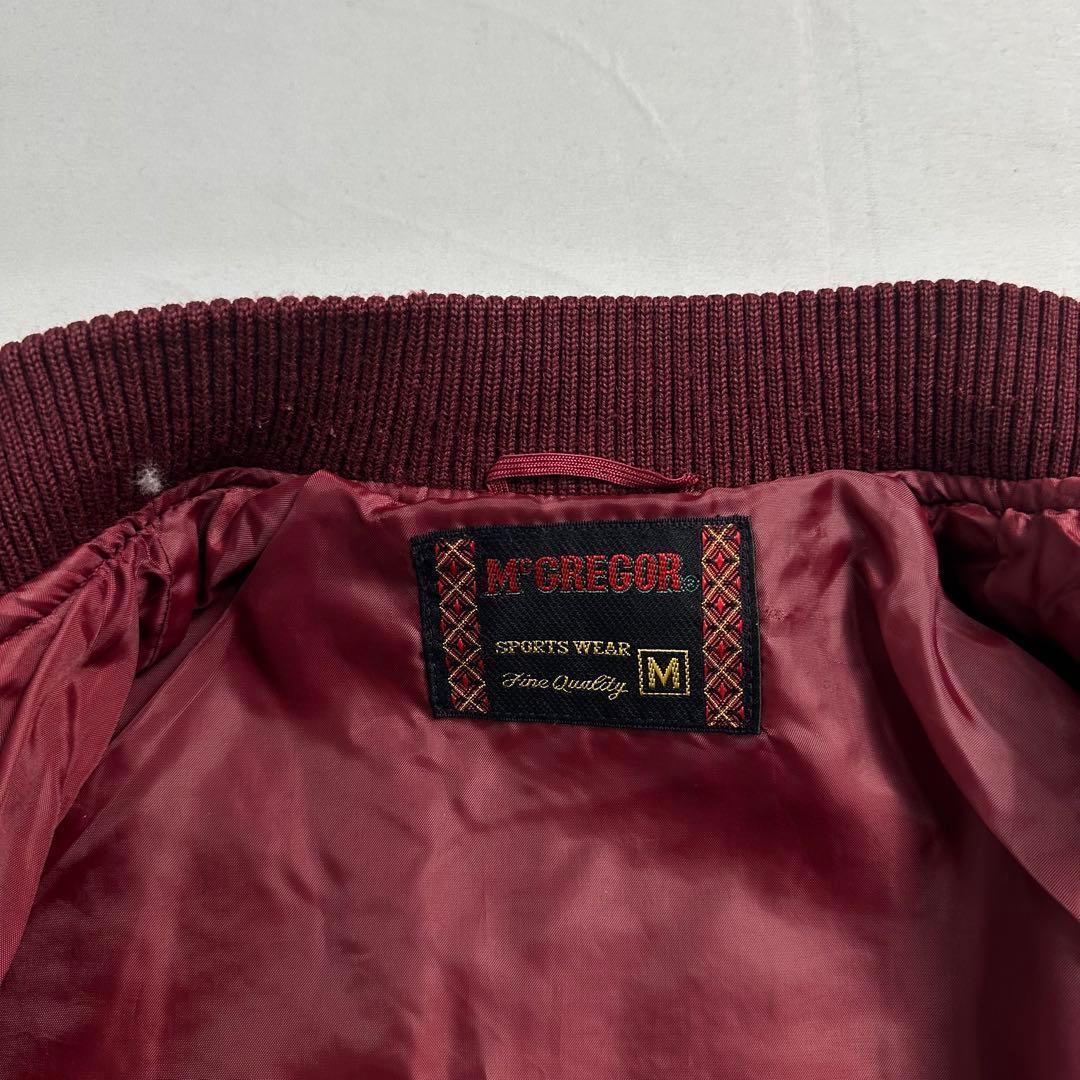 80s 90s McGREGOR テディジャケット 袖 肩 ライン スタジャン