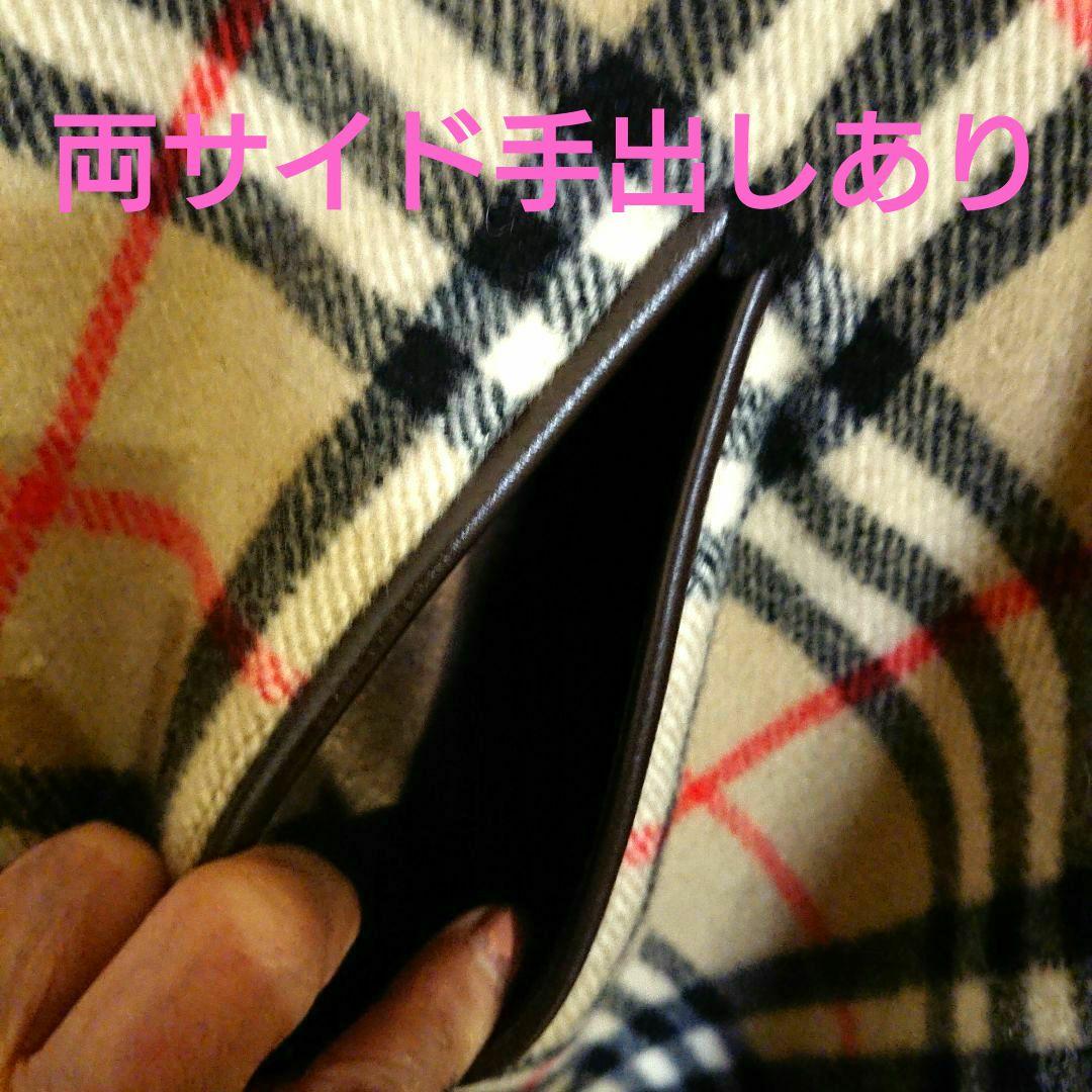 Burberrys ウールポンチョ&取り付け自在毛皮襟付き&ポケット付き