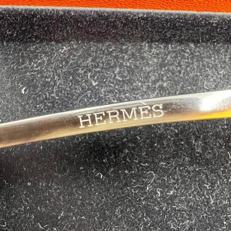 極美品 HERMES かんざし バッファローホーン Hロゴ 髪留め