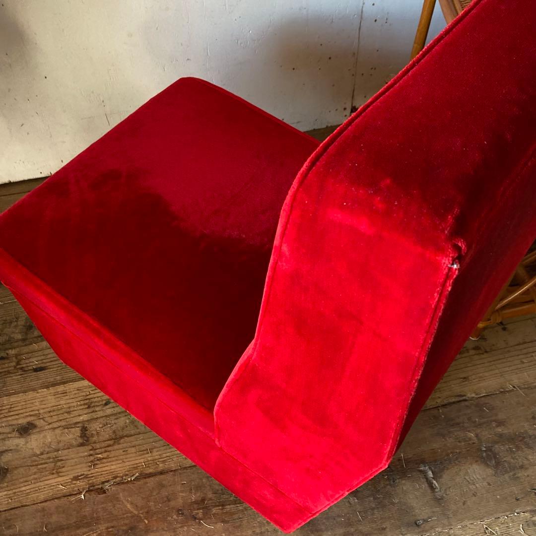 国産ヴィンテージ レトロ 喫茶店 1人掛け モケット ソファ 3