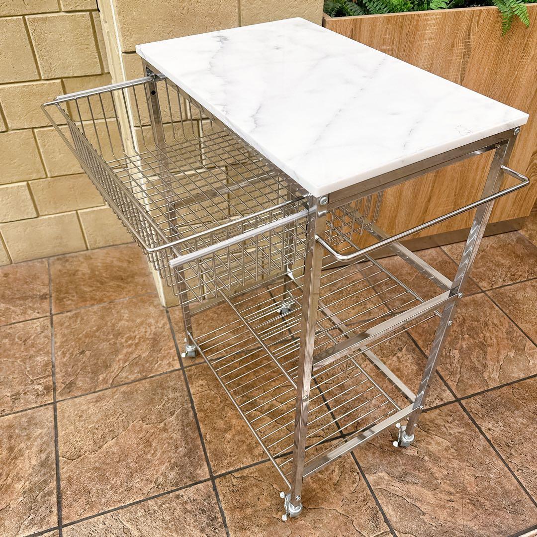 アスプルンド マーブルトップトローリーL 天然大理石 キッチンワゴン