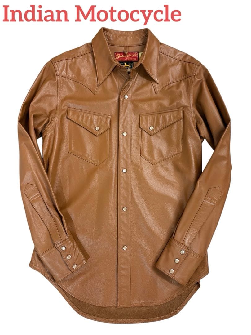 未使用級 希少 【Indian Motocycle】レザー ウエスタンシャツ - メルカリ
