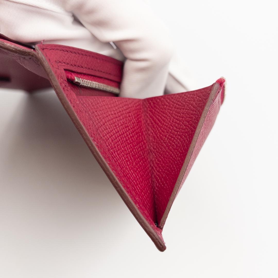 HERMES エルメス ベアンスフレ ヴォーエプソン長財布 ボルドー 刻印□N