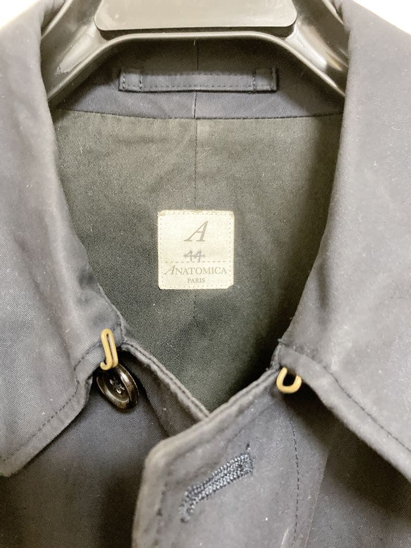 ANATOMICAアナトミカシングルラグランコートステンカラーコートネイビー