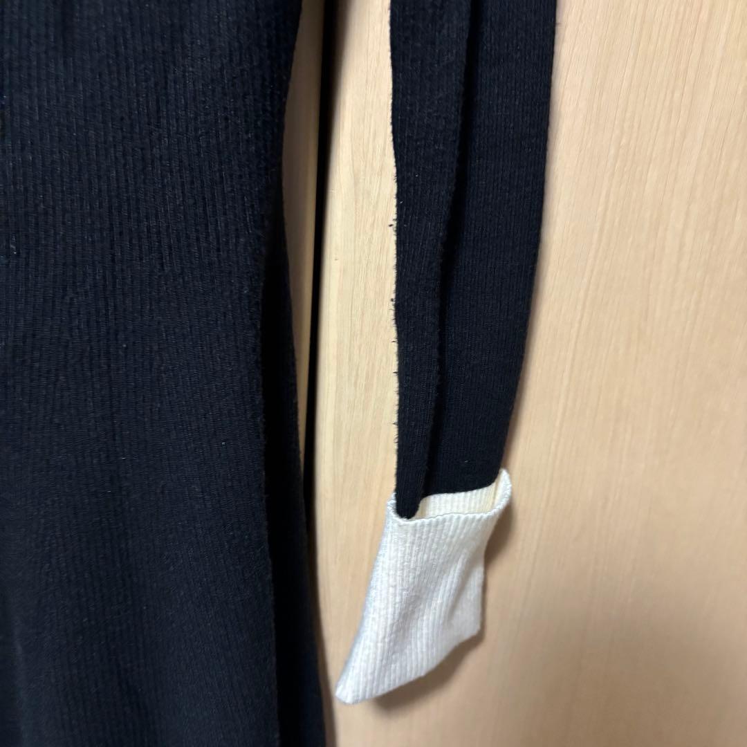 Darich リボンファーフレアニットミニワンピース FLサイズ ブラック