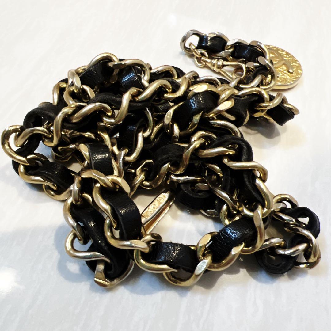 美品　CHANEL シャネル　チェーン　ベルト　ヴィンテージ　本革　レザー