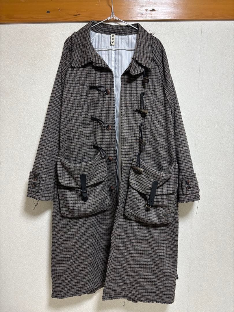KOOI チェック柄ダッフルコート