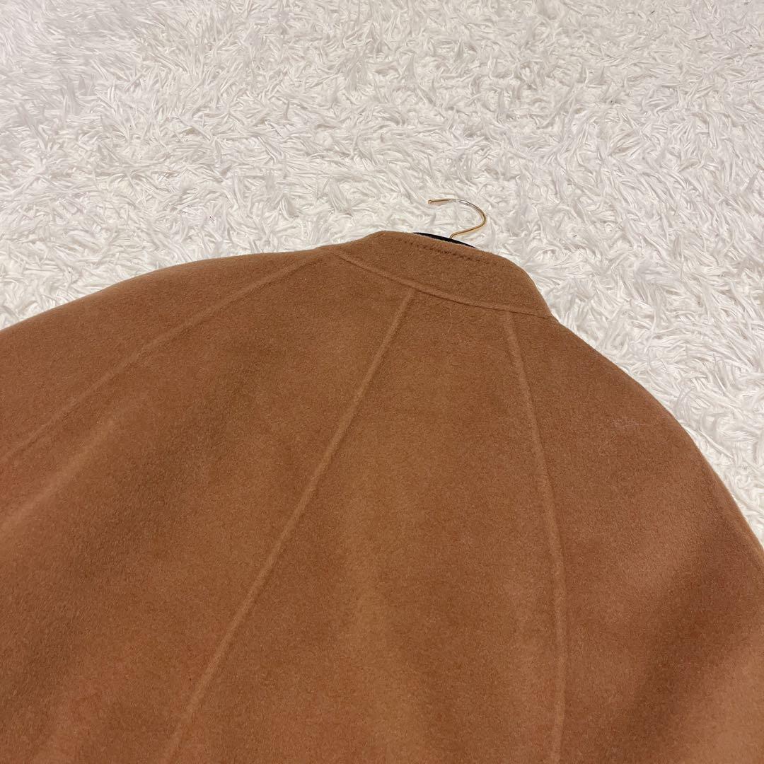 Plage ハミルトン ケープ コート ポンチョ キャメル ウール ノーカラー