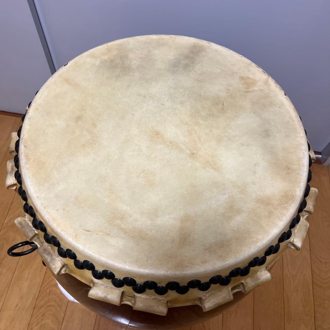 和太鼓　長胴太鼓　耳付　1尺6寸 花梨くりぬき　諏訪工芸