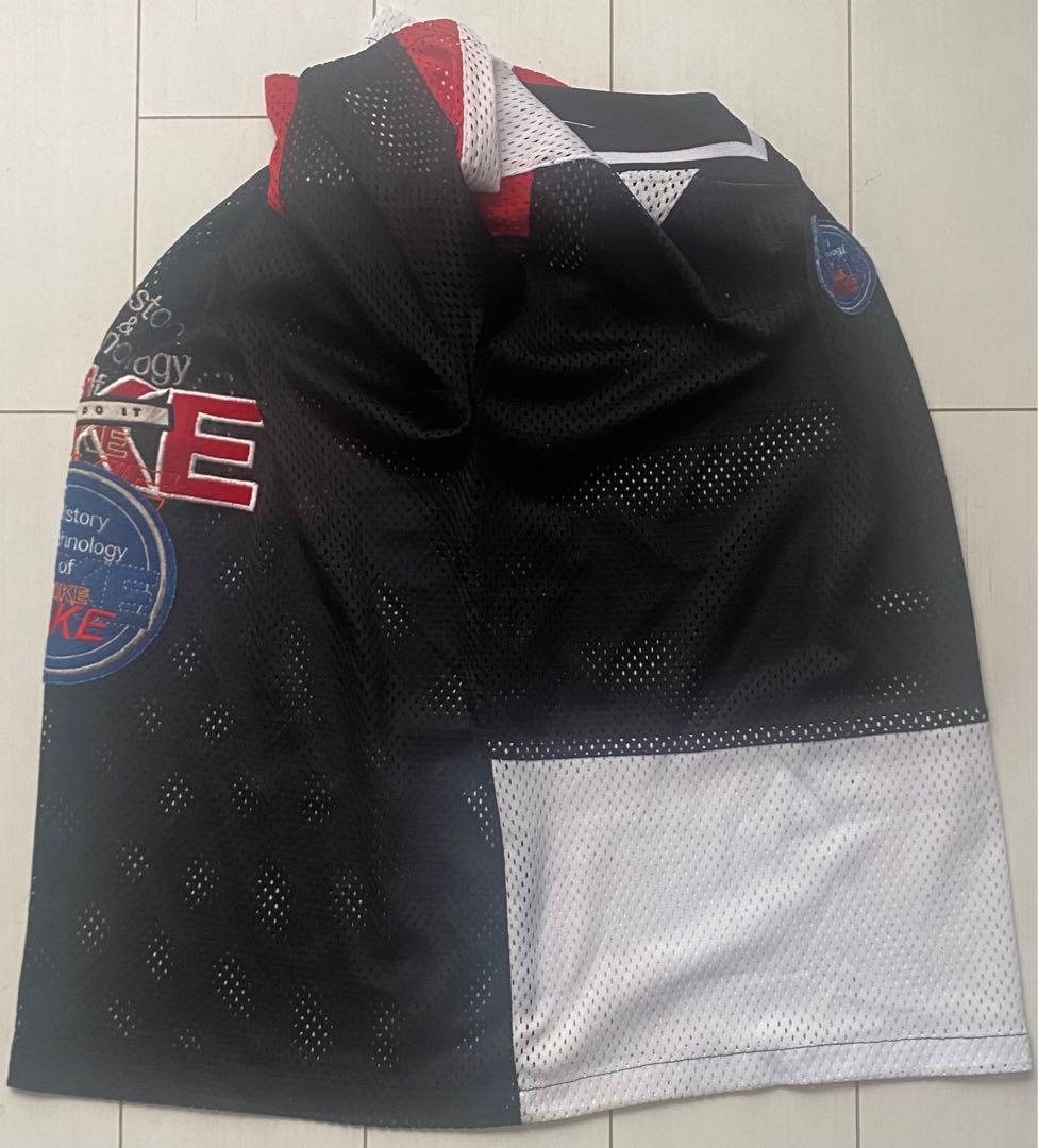 美品 90s vtg NIKE ナイキ メッシュ フットボール シャツ 黒 XL