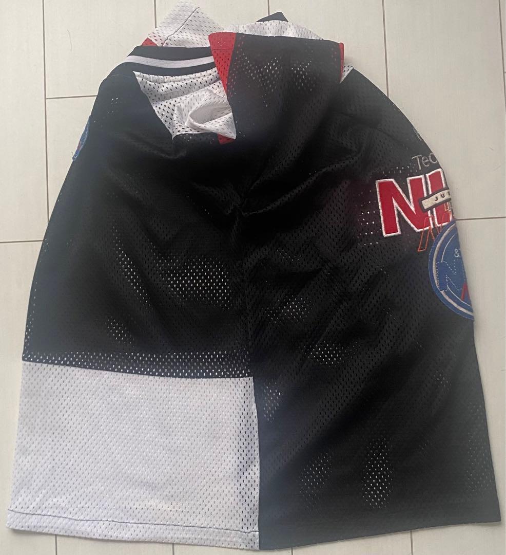 美品 90s vtg NIKE ナイキ メッシュ フットボール シャツ 黒 XL
